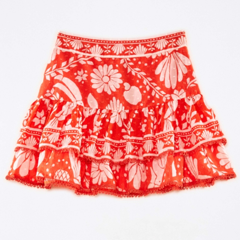 FARM Rio - Orange Neon Jungle Mini Skirt - Picture 1 of 6